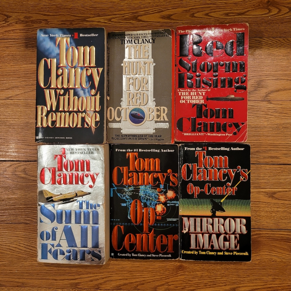 6 Tom Clancy Paperback Novels Bundle